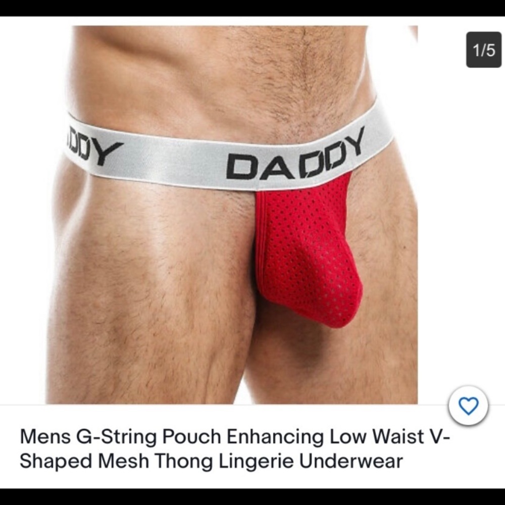 Daddy Mesh Thong 28-34 Nylon / spandex pinpoint mesh Unlined